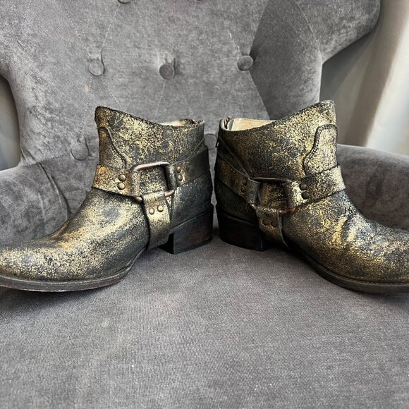 Freebird by Steven Phlow Metallic Harness Strap Ankle Boots – Size 10M - Picture 9 of 9